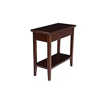 Phoenix Home Tilburg Chair-Side Solid-Wood End Table with Bottom Shelf, Caramel Latte