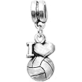 LaBenie Dangle I Love Volleyball Charm