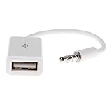ISWEES 3.5mm Male AUX Audio Plug Jack to USB 2.0 Female Converter Cable Cord Car MP3