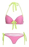 LOUISE MAELYS Sexy Halter Top Bottom Bikini Swimsuit Set Swimwear Beachwear
