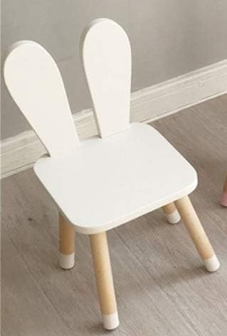 JIGUANG Shelf Shelves Hot Nordic Style Wood Desk Chair for Kids Cute Children Furniture Beech Wood Kids Room Furniture Rabbit Ear Design (Color : White)