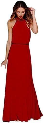 GONKOMA Dresses Women's Long Maxi Dress Formal Chiffon Sleeveless Prom Evening Party Dress