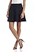 Rekucci Women's Ease Into Comfort Wide Waist Flared Short Flippy Skirt Luxe Gutsy Knit Ponte (Medium, Black)