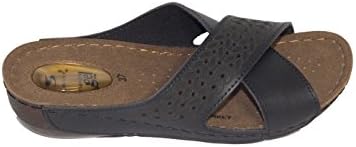 Woman's Massage Gel-Filled Sandal (Home&amp;Outdoor) (38 (EU), Black)