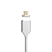 Netdot 2nd Generation Magnetic Braided USB Charging Cable for Samsung Galaxy S2 S3 S4 S6 , Note 2/3/4/5, LG G4 G3, Sony Xperia Z5 Premium/Compact etc (Silver)