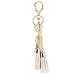 Shensee Tassel Keychain Bag Handbag Key Ring Car Key Pendant (Beige)