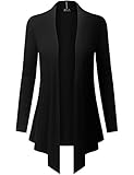 Because I Love You Women's Open Front Drape Hem Lightweight Cardigan