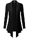 BILY Women's Asymmetrical Front Long Sleeve Front Pockets Light Sweater Cardigan Black Large