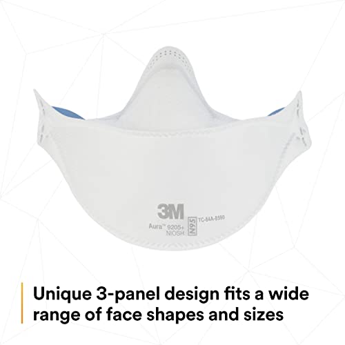 3M Aura Particulate Respirator 9205+, N95, Pack of 20 Disposable