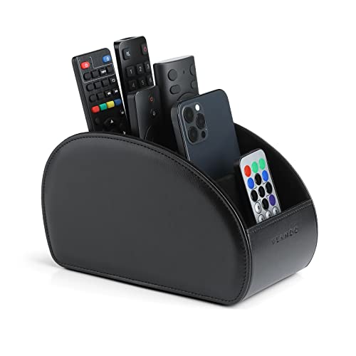 Vlando Fernbedienungshalter Mit 5 Taschen, Große Halterung Für Tv, Dvd,4K Stick Und Bluray Fernbedienungen, Fernbedienung Aufbewahrung Für Stifte, Handy