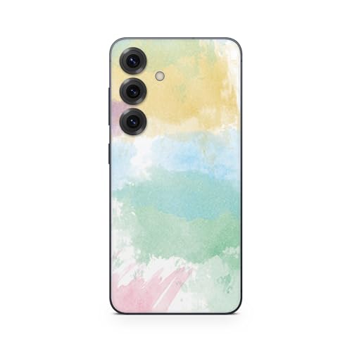 Glossy Glitter Phone Skin Compatible with Samsung Galaxy S25+ - Watercolor Whit…