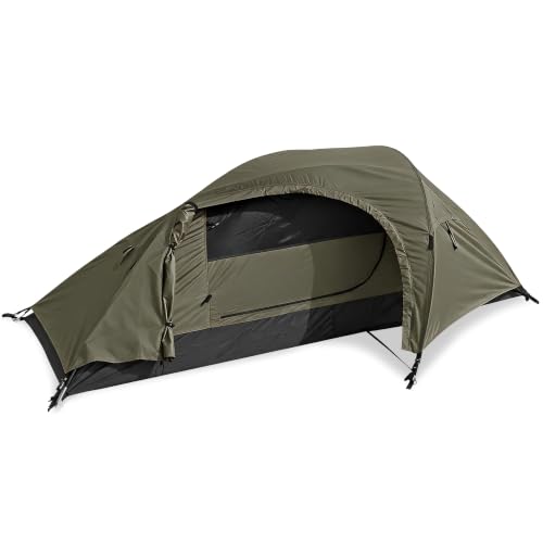 Mil-Tec Einmannzelt Recom (150x250cm) • Tunnelzelt für 1 Person • Ultraleicht, kompakt, Wind- & sturmsicher • Zelt für Trekking, Camping, Outdoor, Wan