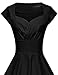 GownTown Womens Dresses Party Dresses 1950s Vintage Dresses Swing Stretchy Dresses, Black, XX-Large