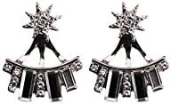 Premium Silver &amp; Crystal Peek-a-Boo Convertible Earrings - Wear Them Two Different Ways!