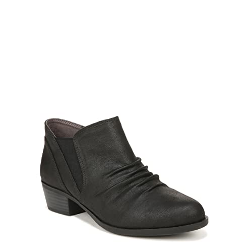 LifeStride Womens Aurora Block Heel Ankle Booties Black Smooth 7 W