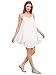 Romwe Women's Summer Spaghetti Strap Sundress Sleeveless Beach Slip DressWhite M