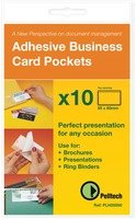 Pelltech 60 x 95mm Top Opening Business Card Pocket with Flap (Pack of 100)
