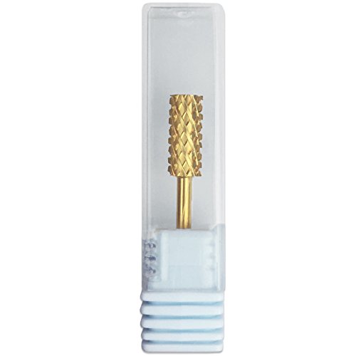 Pana 3/32" Safety Nail Carbide Bit - Gold Small Barrel Head (Grit: 4 Extra Coarse - 4XC) for Electric Dremel Drill Machine