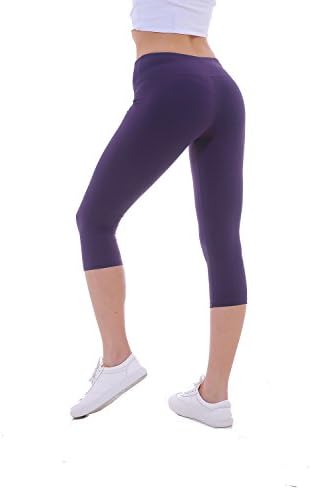 Eshtanga Power Flex Yoga Capris Tummy Control Running Capris 4 Way Stretch Workout Leggings
