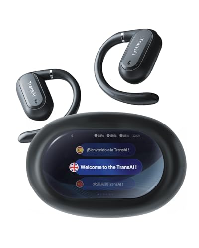 TransAI GO1 Real-time Phone Call Translaton Earbuds, 3-in-1 AI Translator Earbuds with Adjustable Earhook Open-Ear Translating Ear Bud Supports 150+ Languages for Video Calls, Business Visits