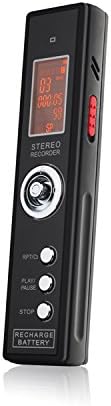 OVTECH Digital Voice Recorder One-Touch Sound Stereo Recorder Rechargeable Dictaphone LCD MP3 Player Flash Drive with 8GB Built-in-Memory for Classes Lectures Meetings Notes Learning