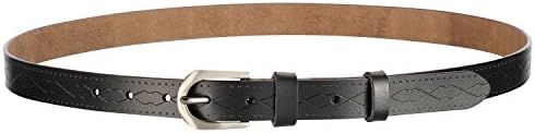 Motase Women Leather Belt for Pants Dress Jeans Waist Belt with Brushed Alloy Buckle Black XL Plus Size