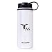 Mountaintop Vacuum Insulated Stainless Steel Water Bottle - Keep Cold 24 Hrs , Hot 6 Hrs + Stainless Steel Collapsible Cup ( White , 19oz )