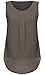 Halife Women's Casual Pleated Front Chiffon Sleeveless Blouse Tops (XXL, Drak Gray)