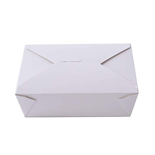 Take Out Boxes 71 Oz White Chinese Take Out Containers 40 Pack Microwaveble Folding Natural Food Boxes for Food Take Out Boxes Ideal Leak and Grease Resistant Food Containers for Restaurants