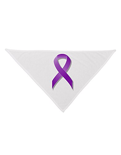 TooLoud Epilepsy Awareness Ribbon - Purple Printed White Dog Bandana 26"