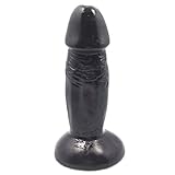 Sunsee Silicone Massager Penis Anus Vagina Waterproof Sucker Adult Toy (Black)
