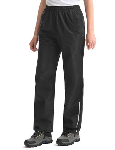 iCreek Women's Rain Pants Waterproof Rain Over Pants Hiking Pants Windproof Lightweight Outdoor for Golf, Fishing