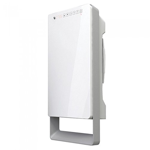 Electric IP24 ECO Slim Bathroom Wall Fan Heater with Touch Screen, 60 Min Timer & Towel Hanger