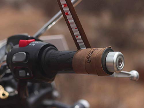 Trip Machine Company Leather Motorcycle Grips Wrap Tobacco Brown - Thumbnail 3