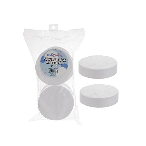 Mega Crafts 12 Pcs White Poly Craft Foam 4" Inch Disc | Durable, Solid Polystyrene Discs For Arts & Crafts, Ornaments, School Projects, Knitting & Party Favors | For Kids, Teachers & Artists