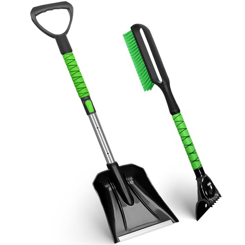SEAAES Snow Brush and Extendable Snow Shovel with Foam Grip, Ice Scraper Snow Brush for Car SUV Truck Vehicle Windshield Window