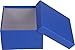 Cypress Lane Square Rigid Gift Boxes, a Nested Set of 4, 3.5x3.5x2 to 6x6x4 inches (Blue)