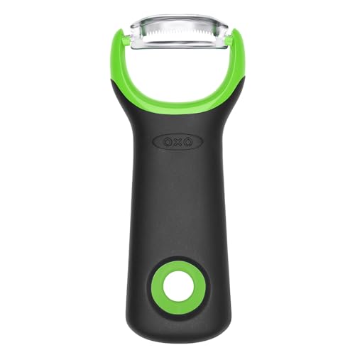 OXO オクソー アスパラ ピーラー 皮むき器 ミニ 小さめサイズ コンパクト 筋取り 下ごしらえ ステンレス刃 食洗機対応