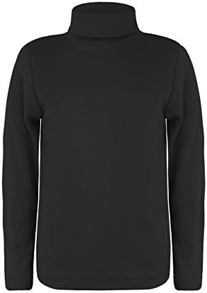 Elegance Kids Girls Boys Cotton Polo Turtleneck Roll Neck Tops (3216) (Black, 11-13 Years)