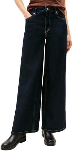 Vaqueros Mujer Rinse 70'S Wide Leg Talle Alto, Negro (Rinse), 28W/26L