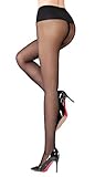 Honenna T Crotch Sheer Toe Low Waist Support Tights Pantyhose
