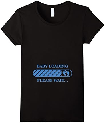 Women's Baby Loading Please Wait Maternity Pregnant Mom T-Shirt XL Black