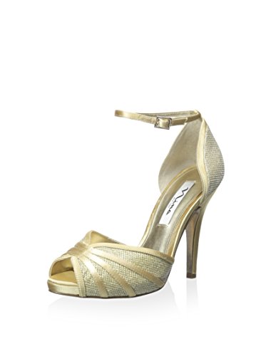 NINA Women's Eliane,Gold/Platino Crystal Satin/Dreamland,US 11 M