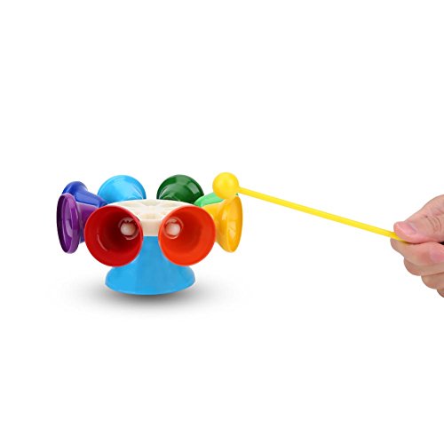 Hand Percussion Bells, 8 Note Diatonic Metal Musial Bells Musical Learning Toy for Kids, Children and Toddlers
