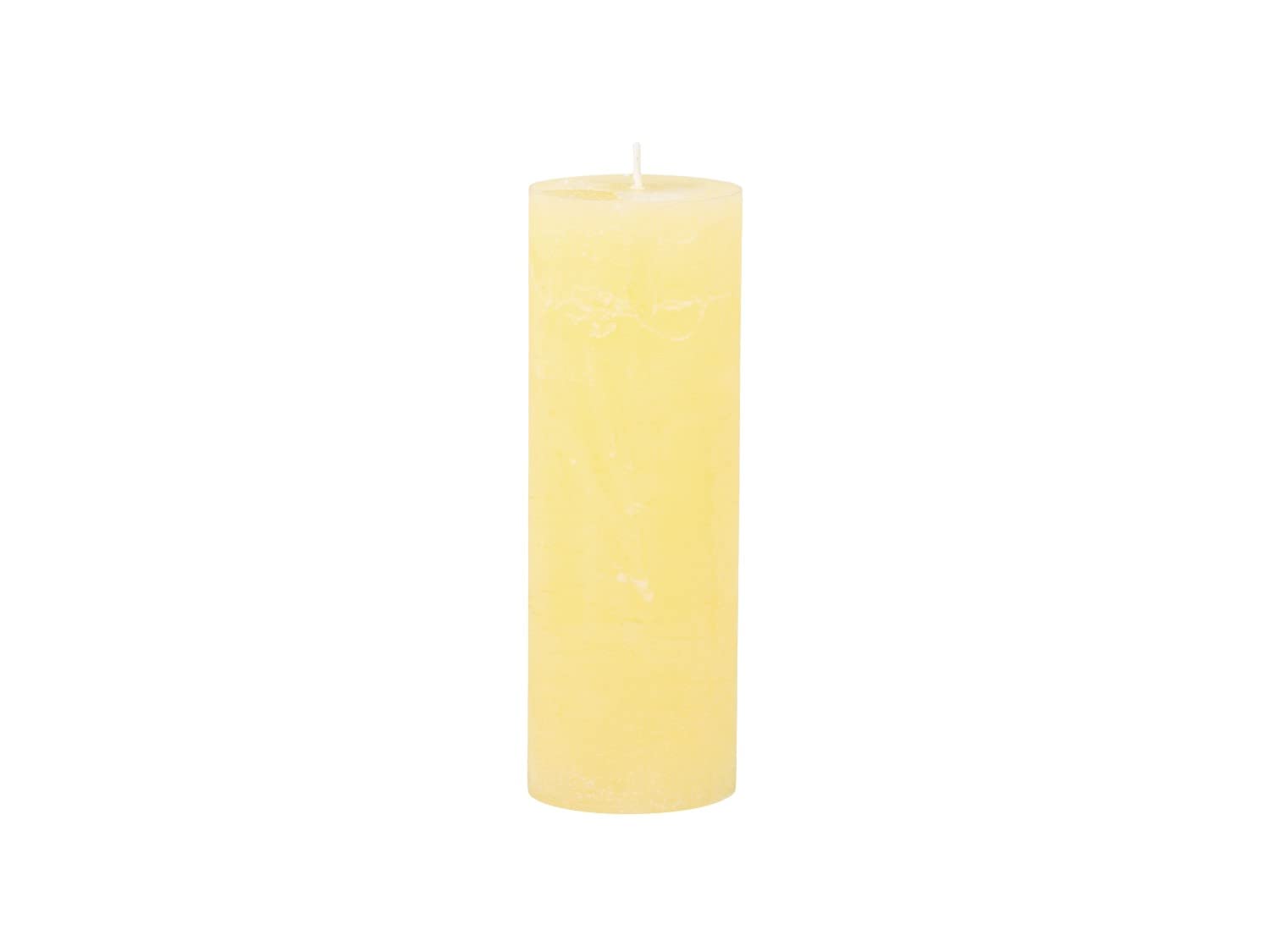 Chic Antique Macon Rustic Pillar Candle Antique Altar Candle 100% Paraffin Long Burning Time (Melon Yellow, 20 x 7 cm)