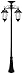 GAMA SONIC GS-94C-D Victorian Bulb Head 2 Outdoor Solar Lights and Pole, Double Lamp and Post, Black