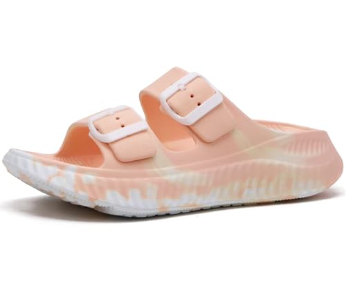 KuaiLu Womens Recovery Sandals With Comfortable Plantar Fasciitis Arch Support, Orthotic Adjustable Thick Cushion Sport Slides Reduces Stress on Feet, Joints & Back Post-Exercise