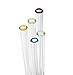 Reusable Glass Straws by STRAWGRACE | Straight with Colored Tips, Set of 5 with 2 Brushes, Handmade Clear Glass Drinking Straws for Smoothies, Cocktails, Milkshake, 23cm x 10mm, Thick, BPA Free