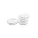 Houseables White Jar Container, 2 Oz, 60 ML Gram Capacity, Plastic, BPA Free, Double Wall w/Removable Inner Liners & Dome Lids for Cosmetic Samples, Cream, Lotion