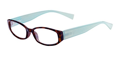 Wink Fancy Tort Face Reading Glass with Aqua Temples and Suede Case, +1.50, 0.200 Ounce